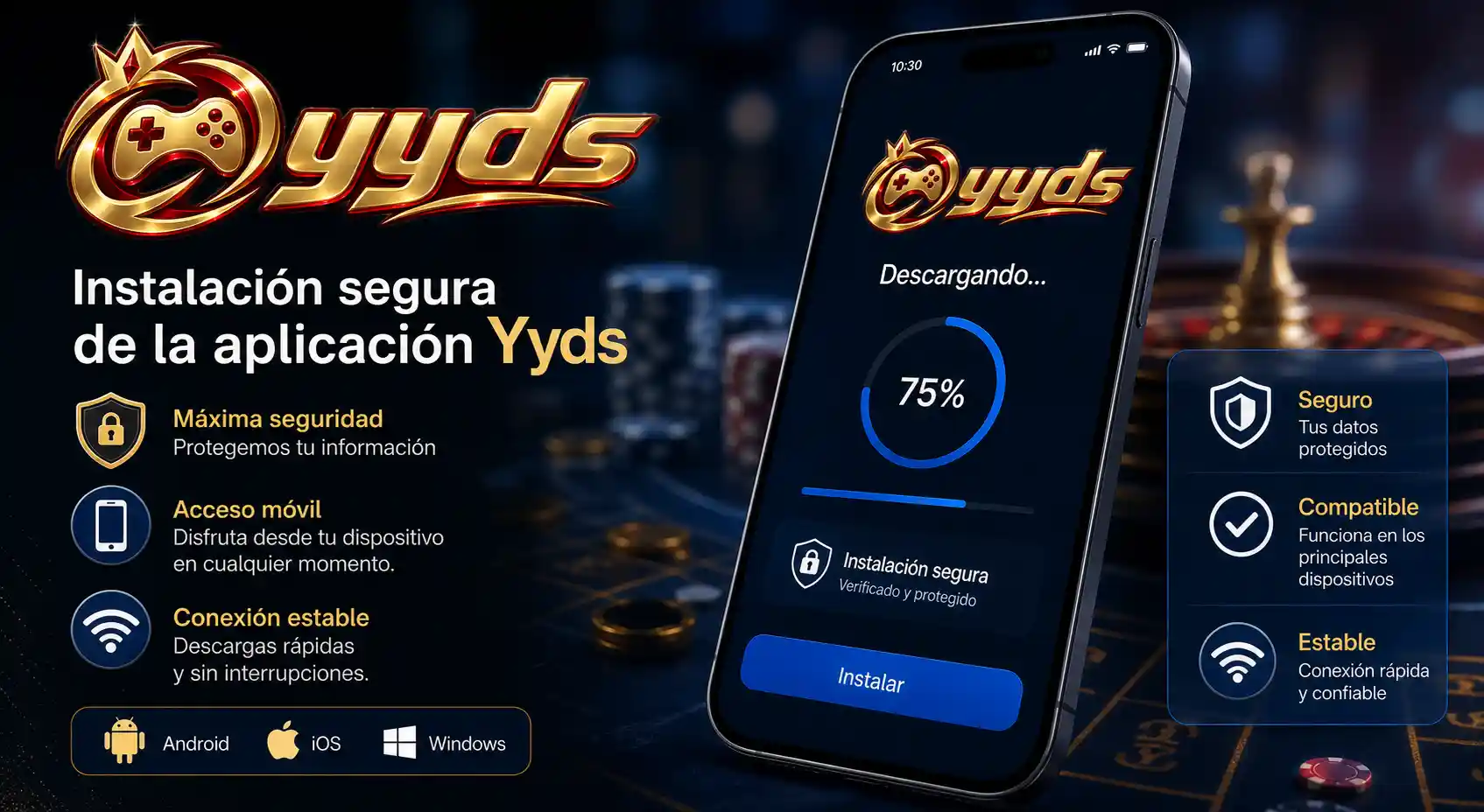 Instalación y acceso seguro a la aplicación móvil de casino Yyds