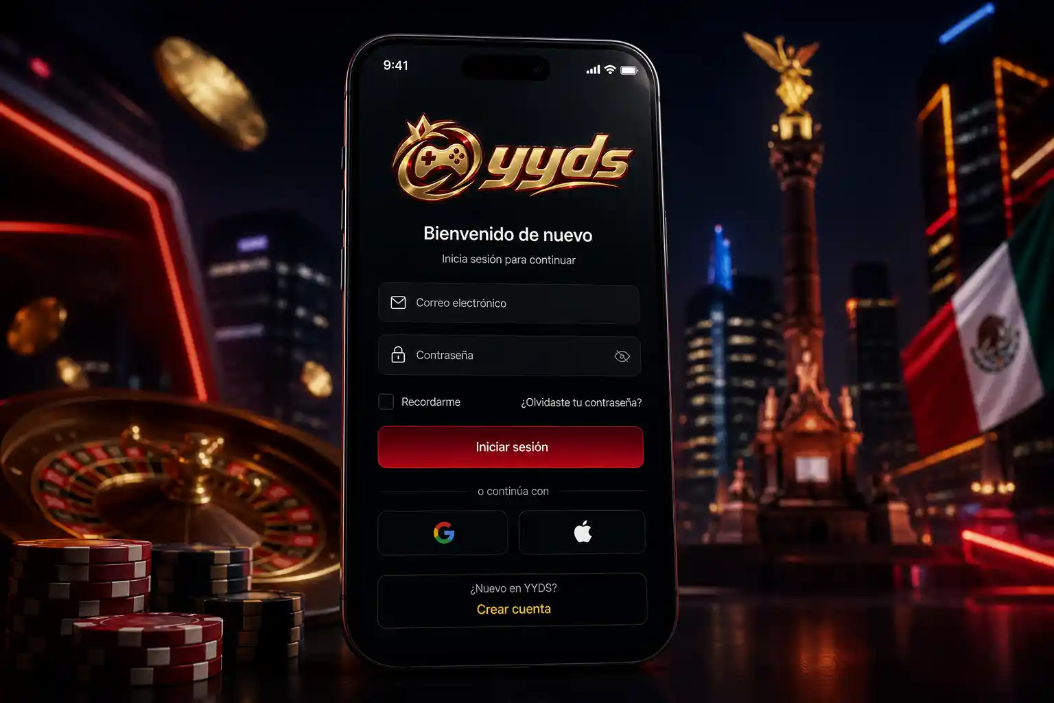 Pantalla móvil de Yyds para iniciar sesión después de instalar la aplicación