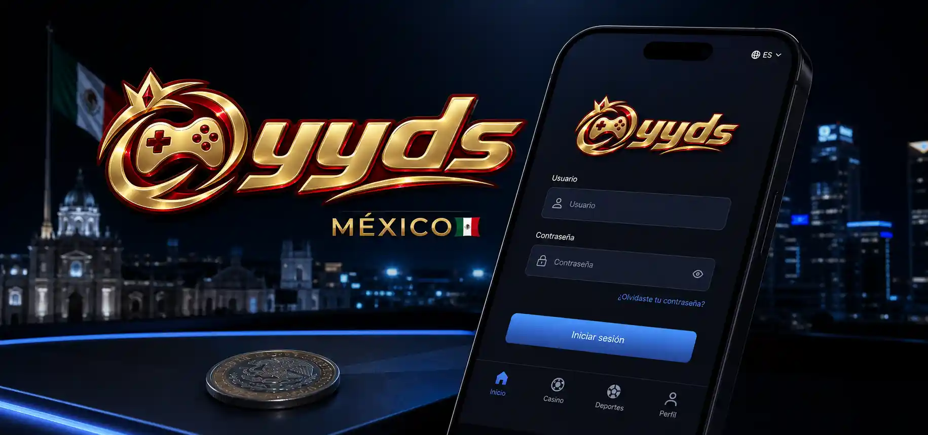 Pantalla móvil de acceso a Yyds desde un celular