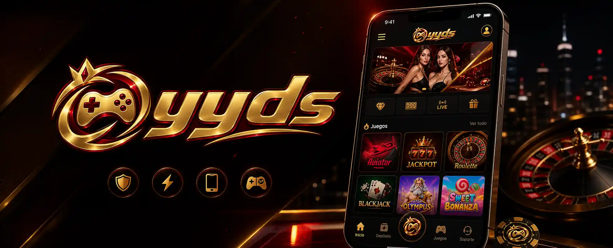 Chrome móvil mostrando el acceso al casino online de Yyds