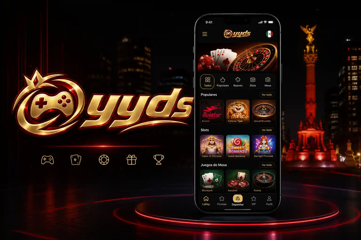 Lobby de Yyds adaptado a una pantalla pequeña de celular