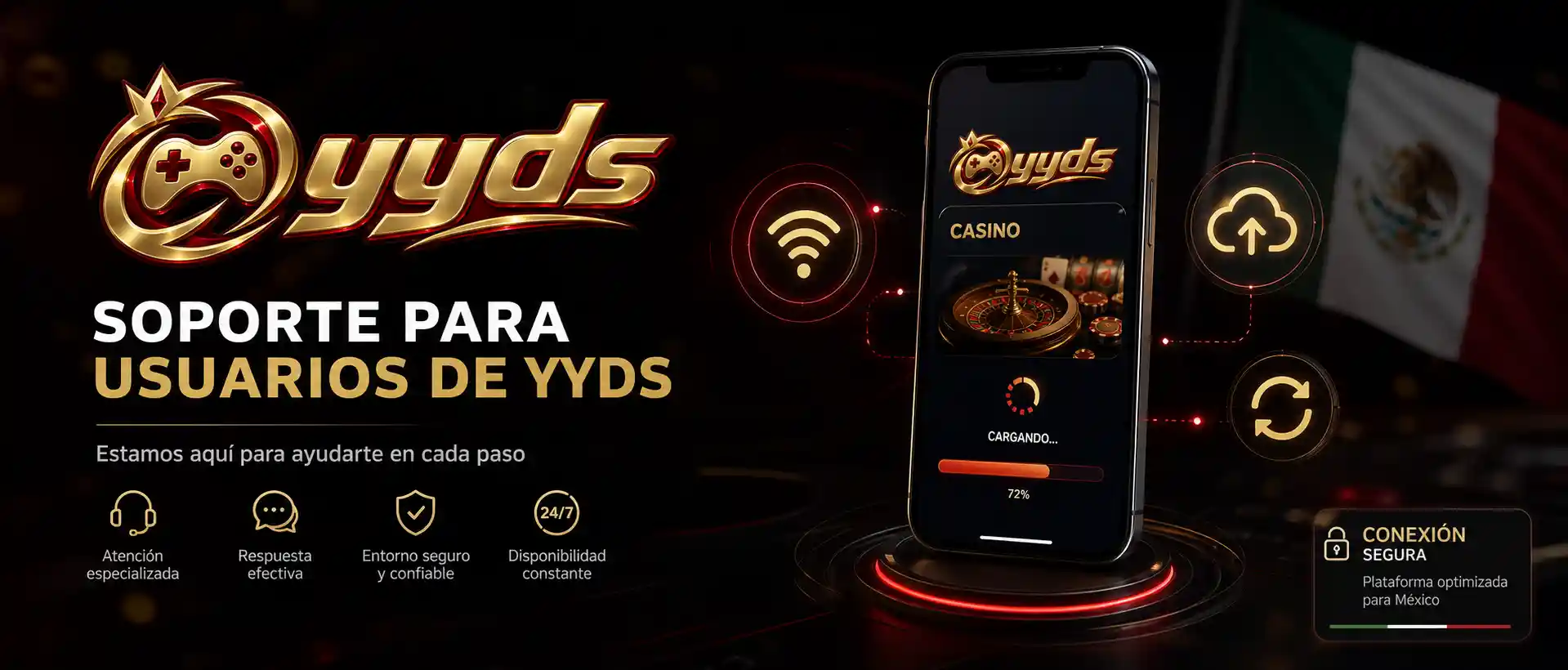 Revisión de carga y conexión al consultar juegos móviles en Yyds